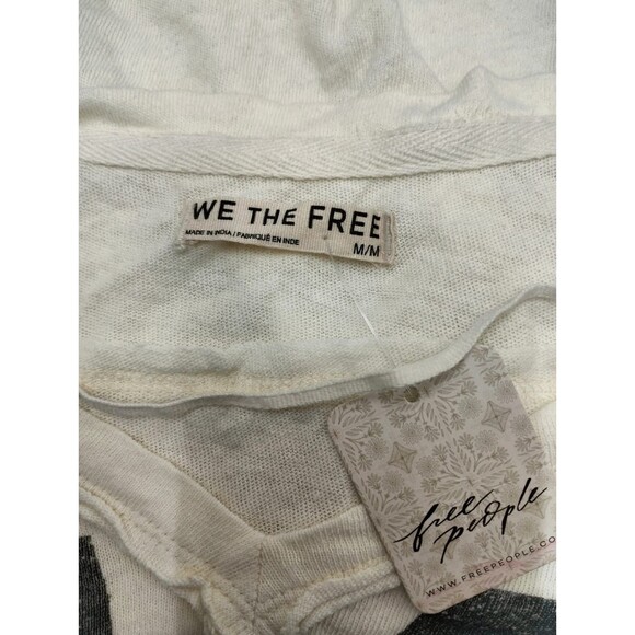 Free People We The Free Allie Blouse Tee Top Floral Number Graphic M NWT 283680 - Picture 9 of 9